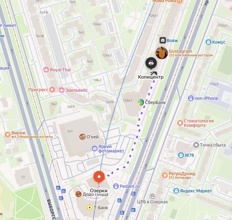 Как пройти к филиалу Форма у метро Озерки